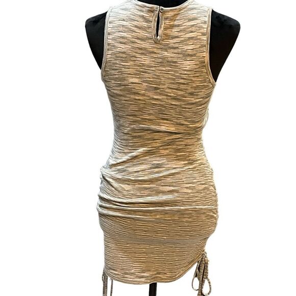 DNA Couture Sleeveless Bodycon Dress size Small Viscose Cinched Drawstring Sides - Picture 6 of 12